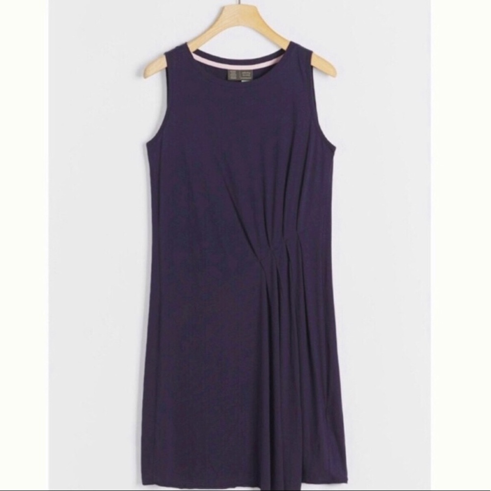 Anthropologie Nellie Pleated Tee Dress Sleeveless Navy Blue